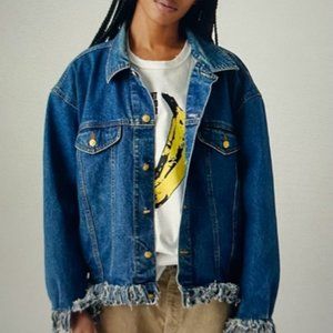 Urban Outfitters GUESS Denim Frayed Jacket - NWT - One Size/XL